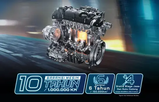 Garansi Mesin selama 10 tahun